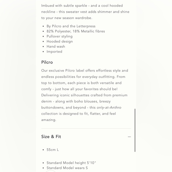 🆕 Anthropologie Pilcro hooded top in black metallic size medium - Picture 2 of 11